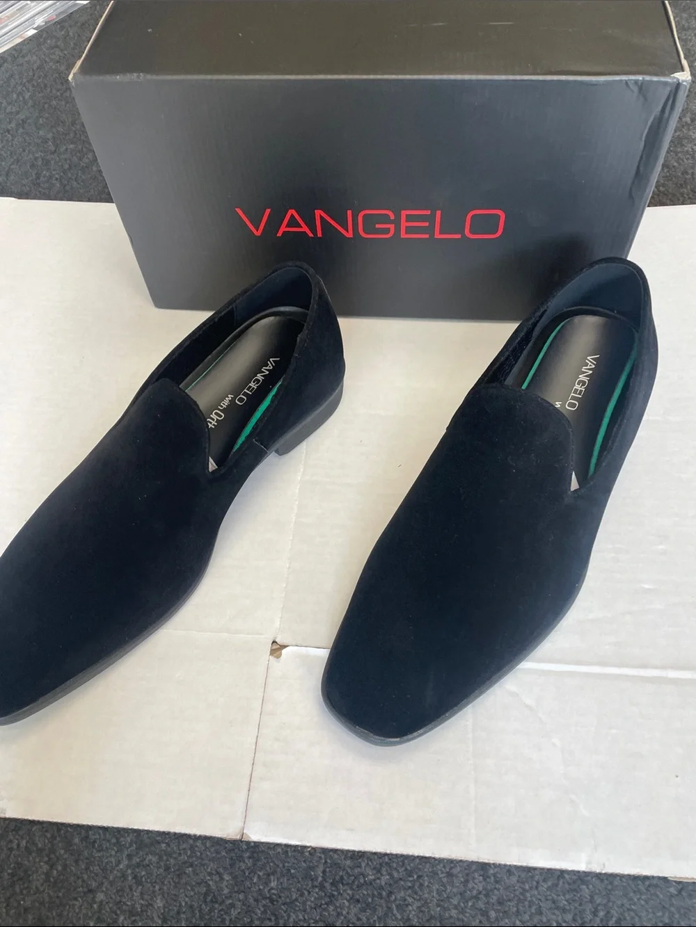 Vangelo Black Suede Slip-On Loafers